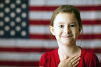 Young girl with American Flag