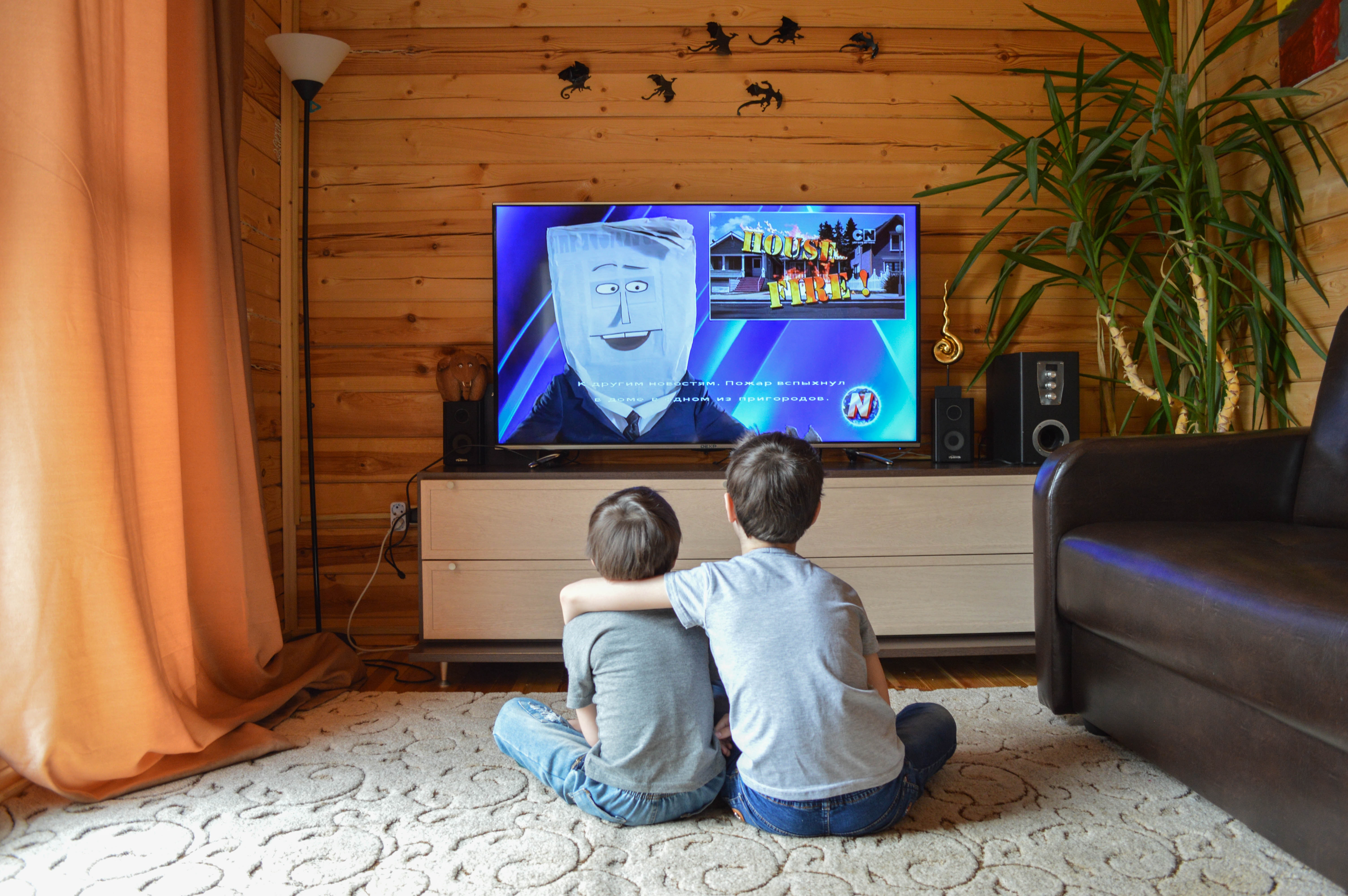 Children watching television